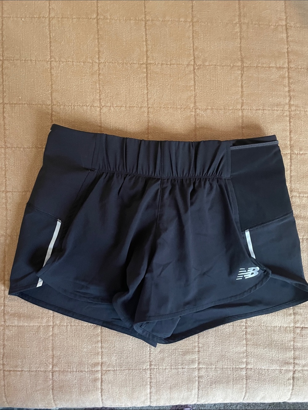 New Balance Women’s Black Athletic Running Shorts with Reflective Trim